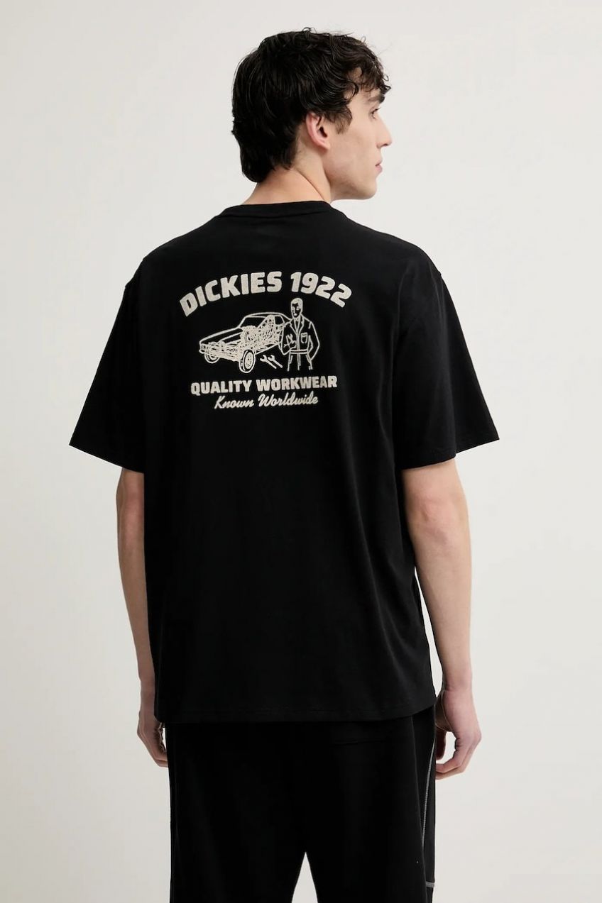 Bavlnené tričko Dickies pánske, čierna farba, s potlačou, DK0A4Z96BLK1