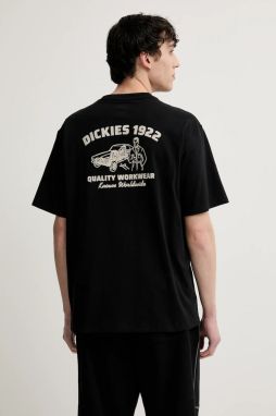 Bavlnené tričko Dickies pánske, čierna farba, s potlačou, DK0A4Z96BLK1