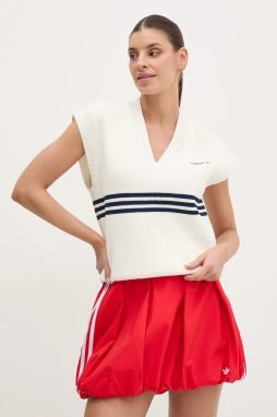 Vesta adidas Originals KNITTED VEST dámska, biela farba, JJ3486
