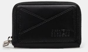 Kožená peňaženka MM6 Maison Margiela dámska, čierna farba, SA6UI0016.P7183