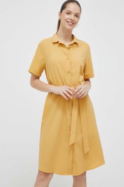Šaty Jack Wolfskin 10 HOLIDAY MIDI žltá farba, mini, áčkový strih, 1507212
