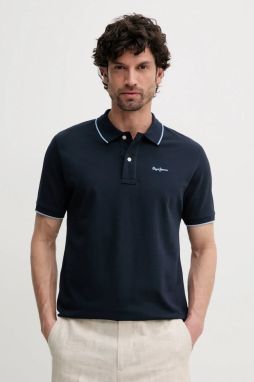 Bavlnené polo tričko Pepe Jeans Hans zelená farba, jednofarebné, PM542101
