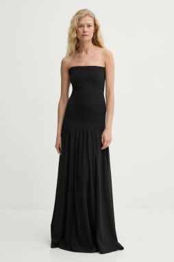 Šaty By Malene Birger MARCIELLA čierna farba, maxi, áčkový strih, Q72460001