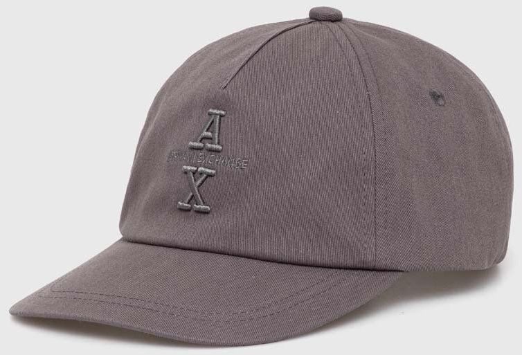 Bavlnená šiltovka Armani Exchange šedá farba, s nášivkou, 954220 4F101