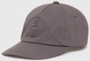 Bavlnená šiltovka Armani Exchange šedá farba, s nášivkou, 954220 4F101