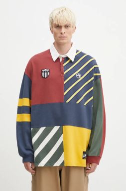 Bavlnená mikina AMBUSH Patchwork Rugby Shirt pánska, s nášivkou, BMGC004F24JER0018484