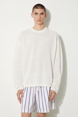 Bavlnené tričko s dlhým rukávom MKI MIYUKI ZOKU Loose Gauge Long Sleeve biela farba, jednofarebný, LOOSE.GAUGE.LONG.SLEEVE