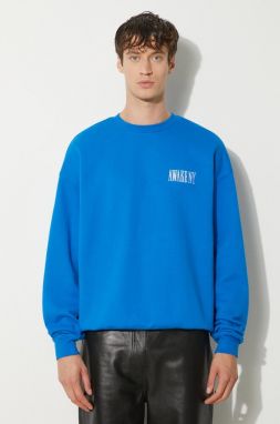 Bavlnená mikina Awake NY Awake Crewneck pánska, s nášivkou, SP24-CN002