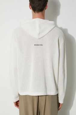 Bavlnená mikina MKI MIYUKI ZOKU Loose Gauge Hoody pánska, zelená farba, s kapucňou, jednofarebná, LOOSE.GAUGE.HOODY