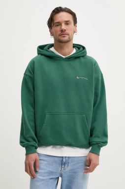 Mikina Abercrombie & Fitch pánska, zelená farba, s kapucňou, s nášivkou, KI122-5215