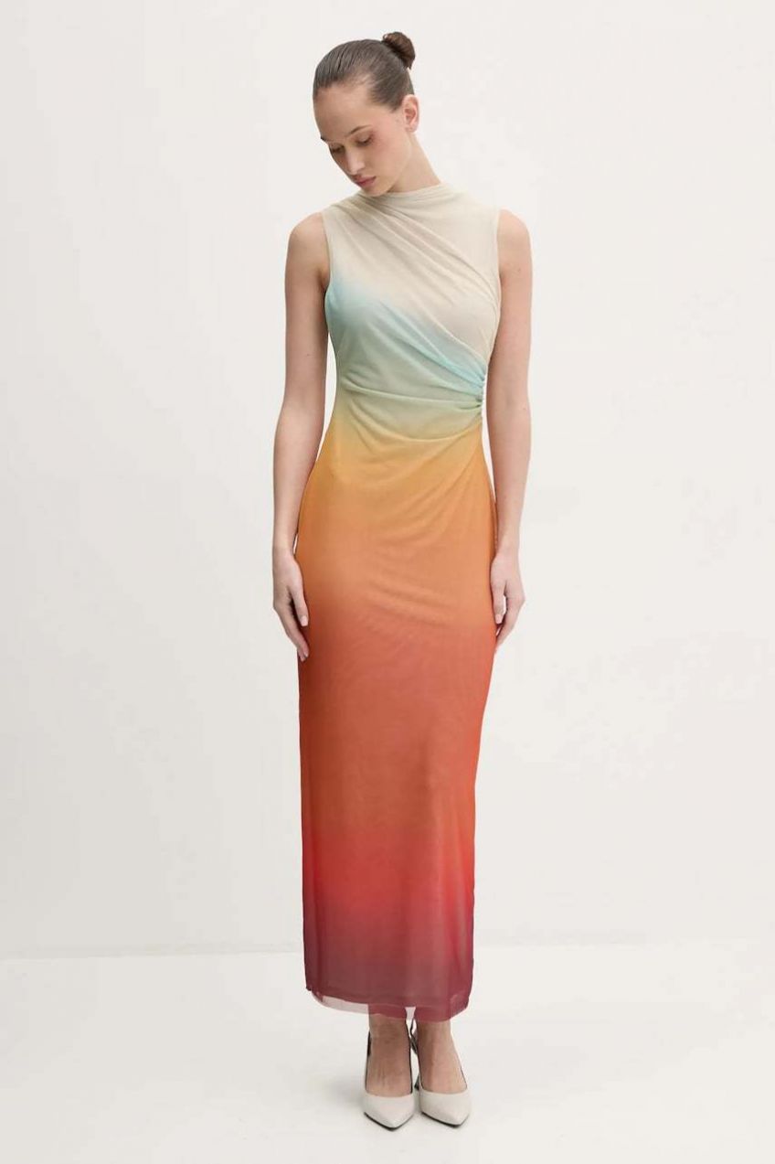 Šaty Desigual SAHARA béžová farba, maxi, priliehavé, 25SWVK57