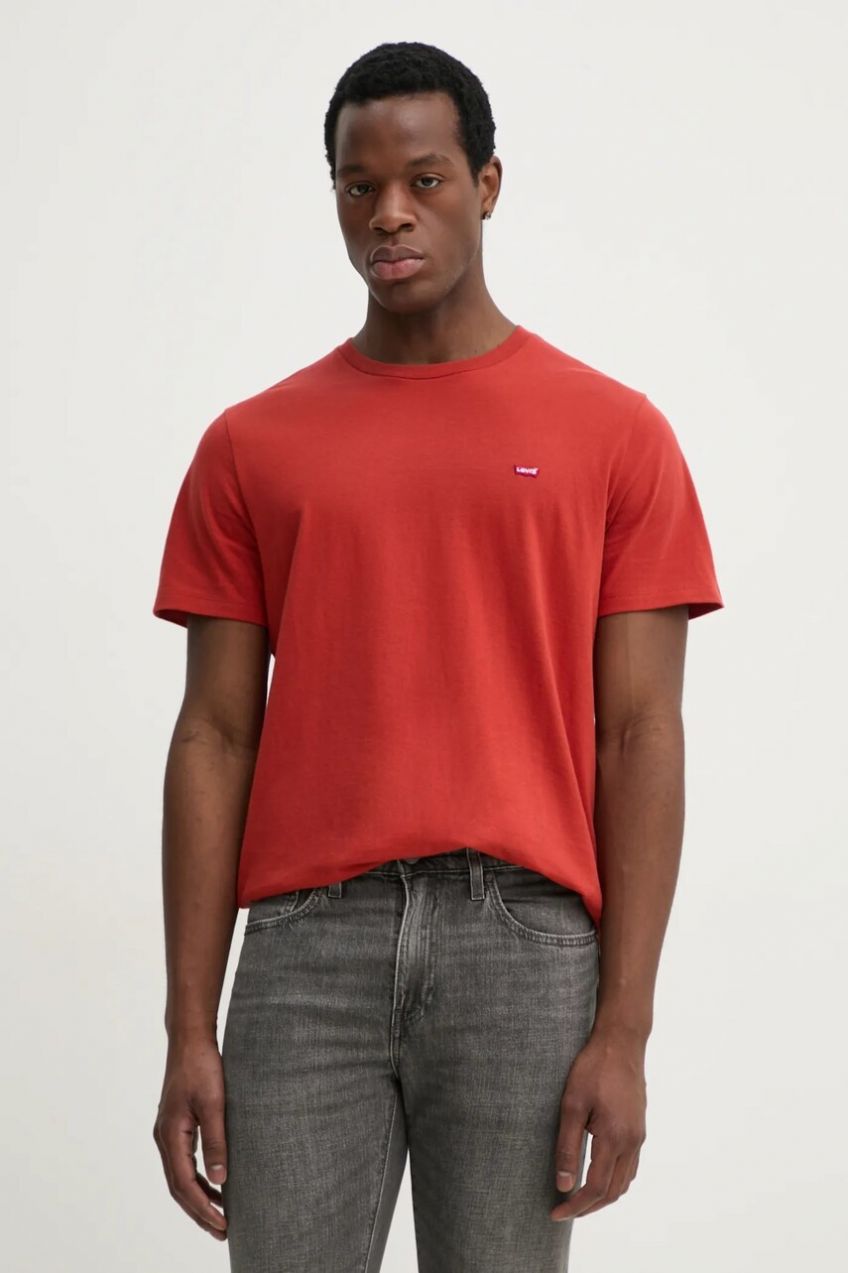 Bavlnené tričko Levi's SS ORIGINAL HM TEE pánske, oranžová farba, jednofarebné, 56605