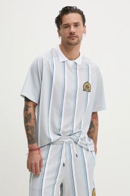Polo tričko HUGO pánske, šedá farba, vzorované, 50535763