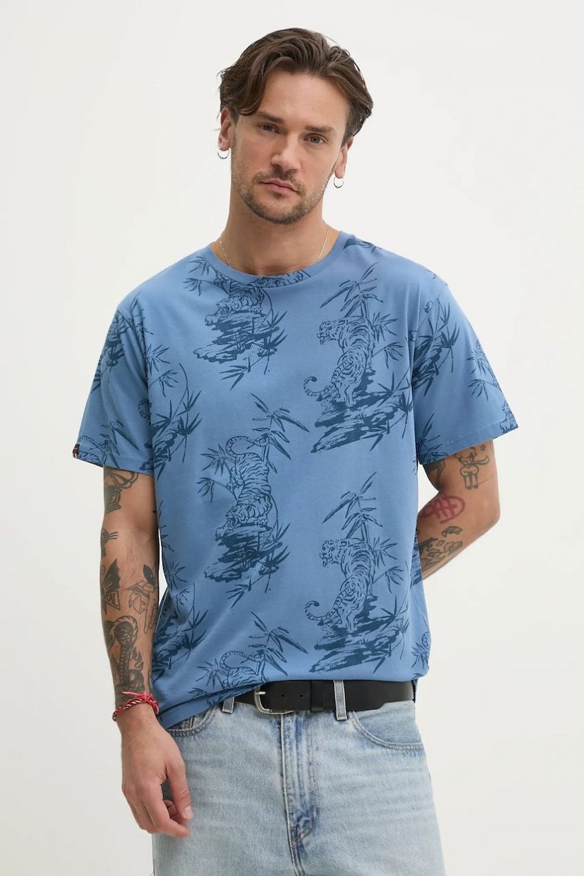 Bavlnené tričko Superdry pánske, vzorované, M1012315A-F8S
