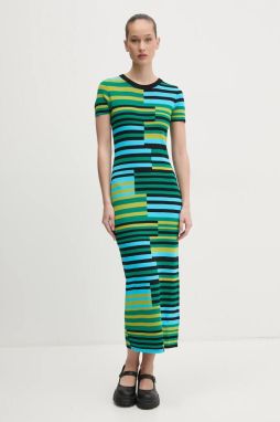 Šaty Desigual URUGUAY zelená farba, maxi, priliehavé, 25SWVF04
