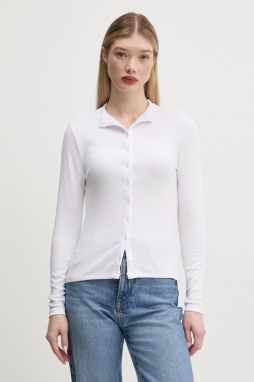 Blúzka Abercrombie & Fitch dámska, biela farba, jednofarebná, KI139-5202
