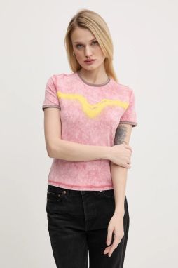 Tričko Diesel T-UNCUTIE-LONG-Q3 T-SHIRT dámske, ružová farba, A17316.0SLBB