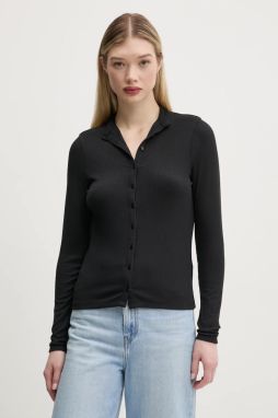 Blúzka Abercrombie & Fitch dámska, čierna farba, jednofarebná, KI139-5202