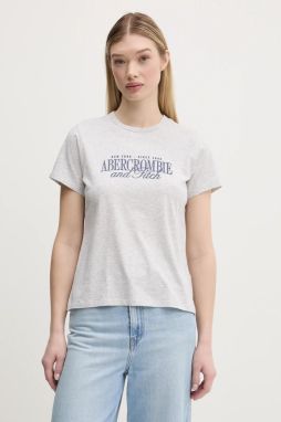 Bavlnené tričko Abercrombie & Fitch dámske, šedá farba, KI185-5058