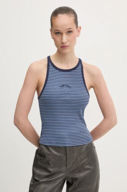 Bavlnený top Superdry tmavomodrá farba, W6012055A-F5K