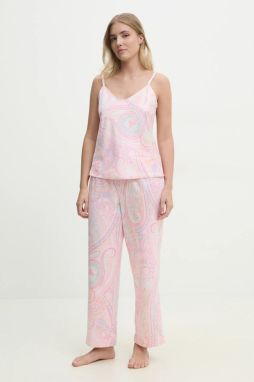 Pyžamo Lauren Ralph Lauren dámske, ružová farba, ILN92405