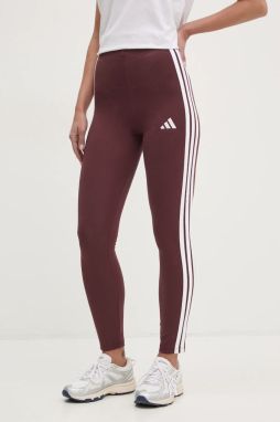 Legíny adidas Essentials dámske, bordová farba, s nášivkou, JC5575