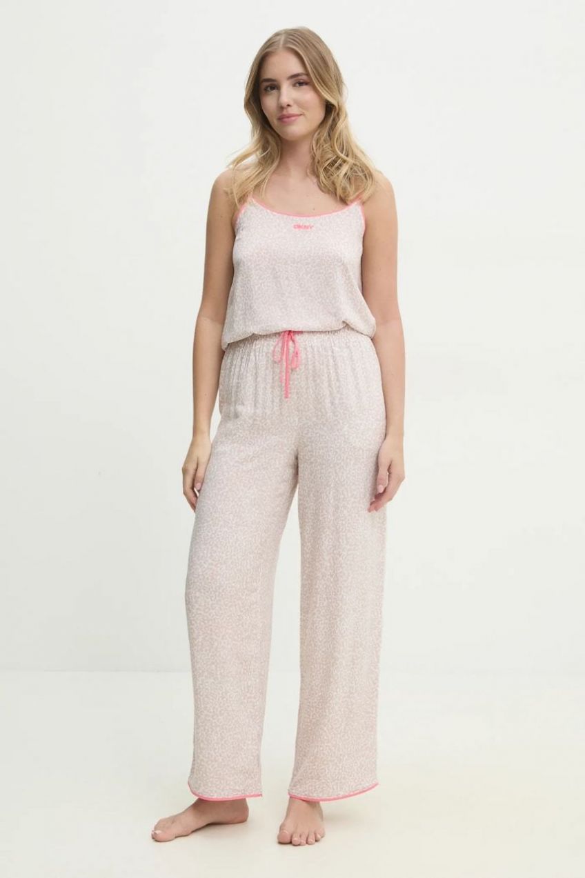 Pyžamo Dkny dámske, béžová farba, YI80043