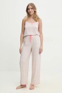 Pyžamo Dkny dámske, béžová farba, YI80043