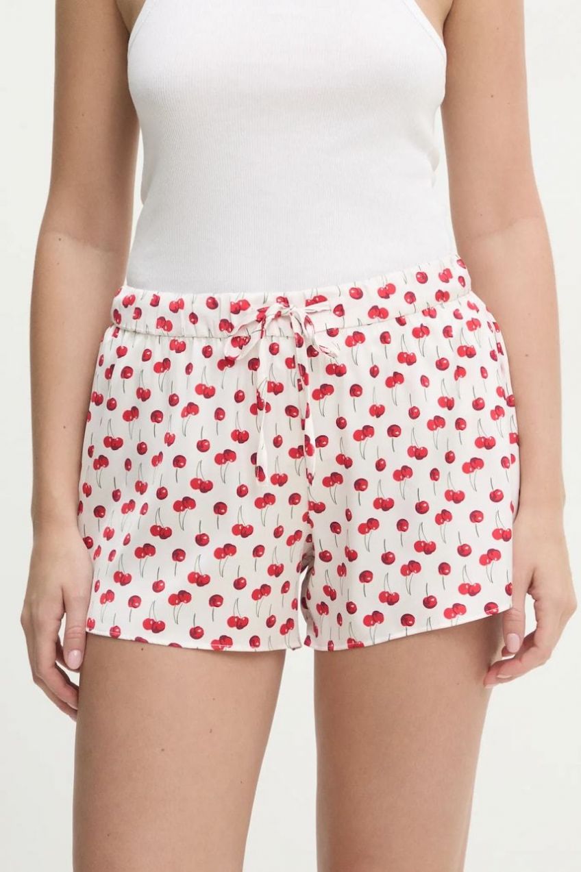 Pyžamové šortky Abercrombie & Fitch dámske, béžová farba, KI146-5048