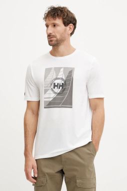 Športové tričko Helly Hansen Race Graphic biela farba, s potlačou, 34419