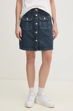 Rifľová sukňa Joop! tmavomodrá farba, mini, puzdrová, 30046658