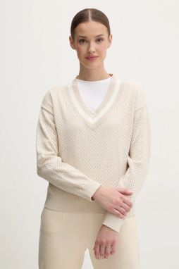 Bavlnený sveter Dkny dámsky, béžová farba, tenký, DP5R6017