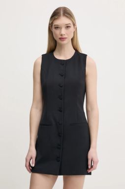 Šaty Abercrombie & Fitch čierna farba, mini, rovný strih, KI159-5575