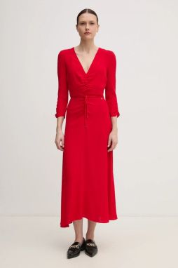 Šaty Pepe Jeans COCO červená farba, maxi, rovný strih, PL953670