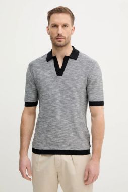 Bavlnené polo tričko Armani Exchange pánske, tmavomodrá farba, vzorované, XM000182 AF11966