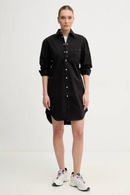 Šaty Calvin Klein Jeans čierna farba, mini, rovný strih, J20J225270