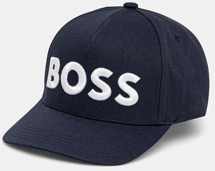 Bavlnená šiltovka BOSS čierna farba, s nášivkou, 50536482