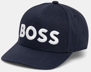 Bavlnená šiltovka BOSS čierna farba, s nášivkou, 50536482