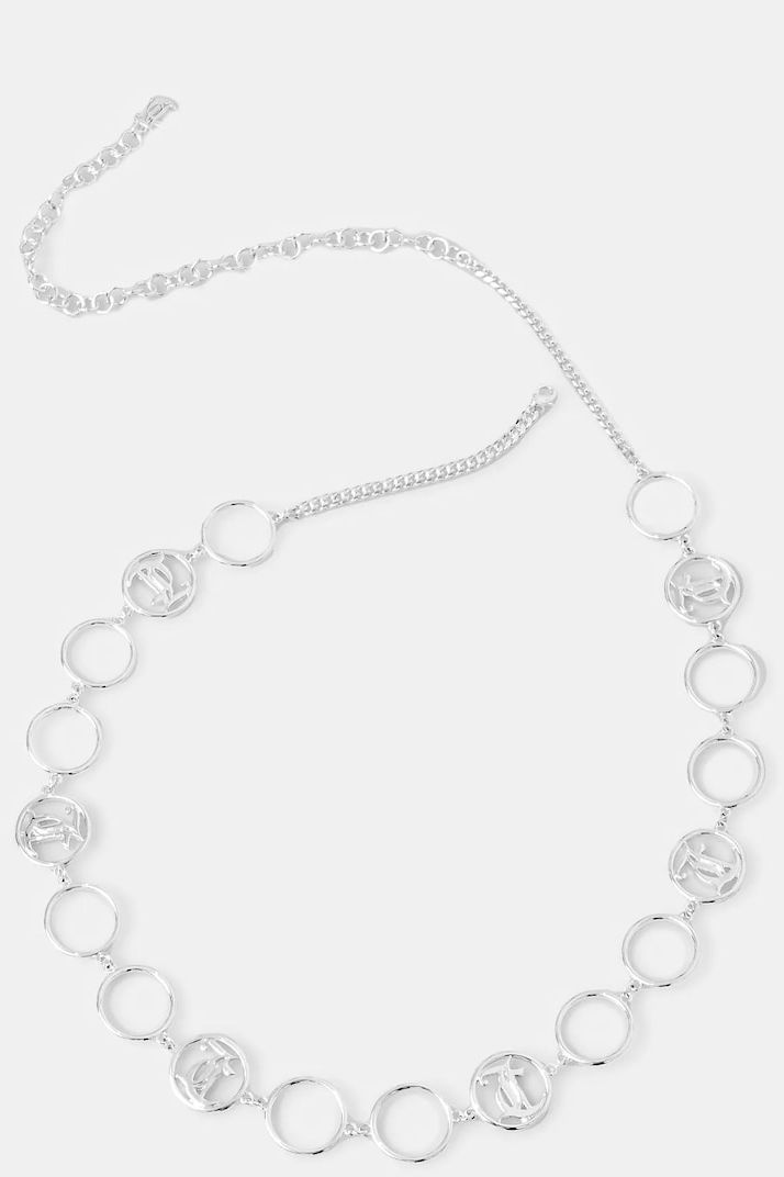 Opasok Juicy Couture DIANA BELLY CHAIN dámsky, strieborná farba, JCJBC124023