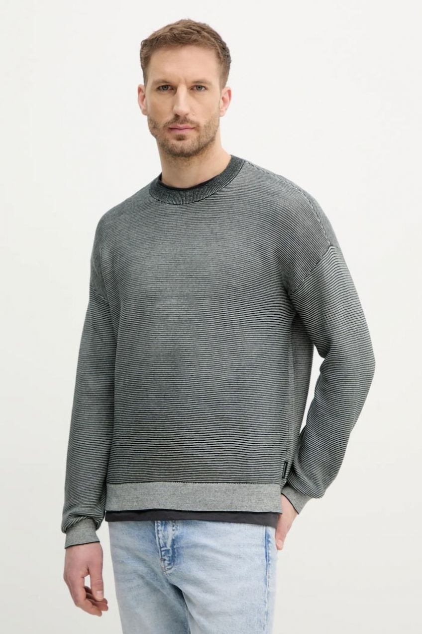 Bavlnený sveter Armani Exchange pánsky, zelená farba, XM000183 AF11960