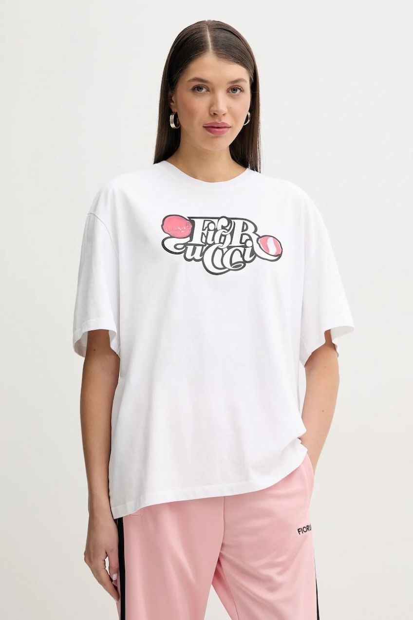 Bavlnené tričko Fiorucci Curly Lollipop Logo Boxy Fit T-Shirt dámske, biela farba, U02SPTSH103CJ01WH10