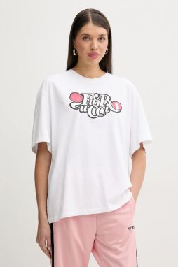 Bavlnené tričko Fiorucci Curly Lollipop Logo Boxy Fit T-Shirt dámske, biela farba, U02SPTSH103CJ01WH10