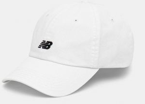 Bavlnená šiltovka New Balance biela farba, jednofarebná, LAH51009WT