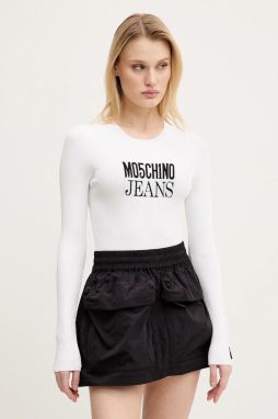 Sveter Moschino Jeans dámsky, biela farba, tenký, 0937 3203