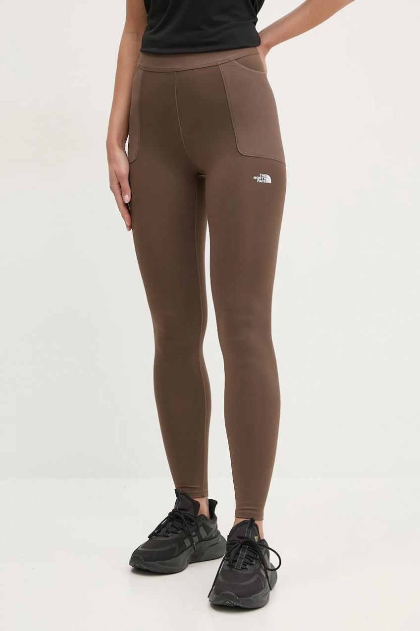 Športové legíny The North Face Refina dámske, hnedá farba, jednofarebné, NF0A89181OI1