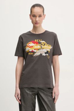Bavlnené tričko Superdry dámske, šedá farba, W1011627A-PKT