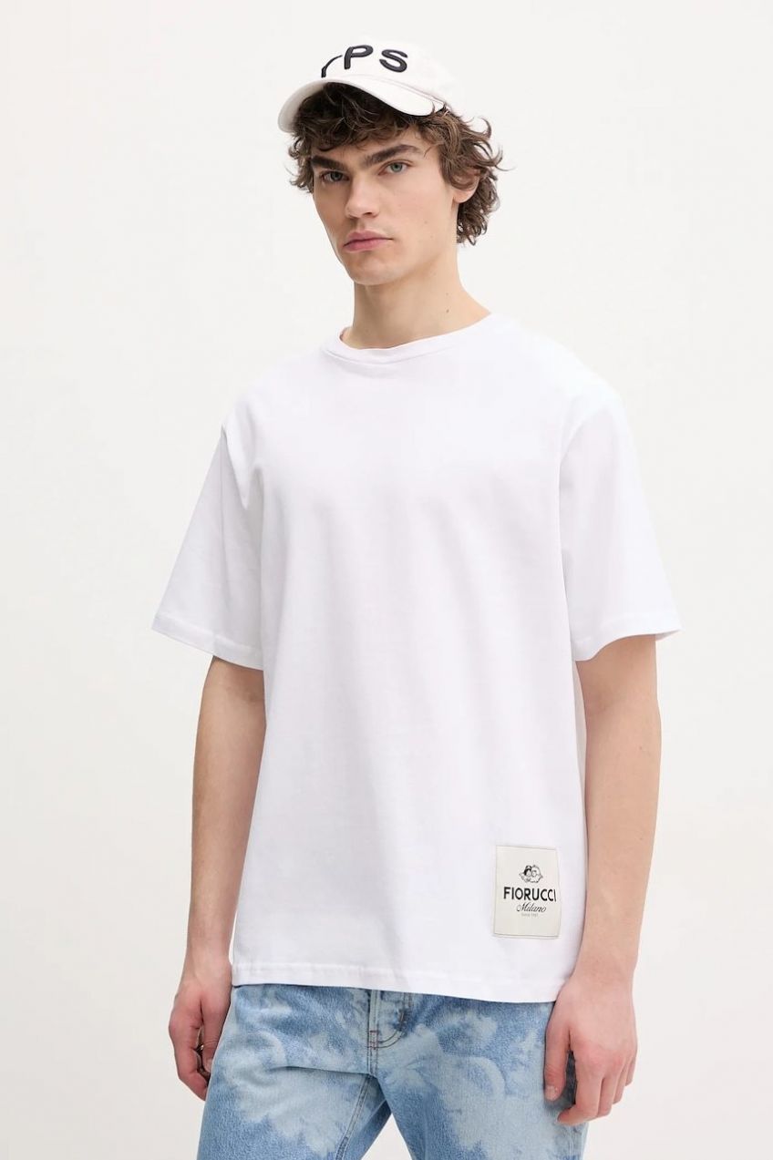Bavlnené tričko Fiorucci Label Regular Fit T-Shirt pánske, biela farba, s nášivkou, U02SPTSH323CJ01WH01