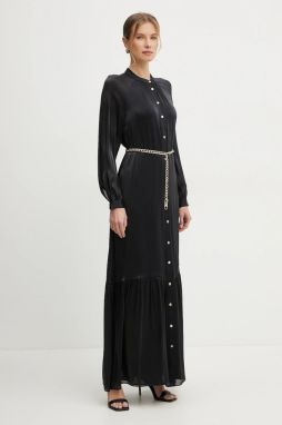 Šaty MICHAEL Michael Kors čierna farba, maxi, áčkový strih, MS482CM8BB