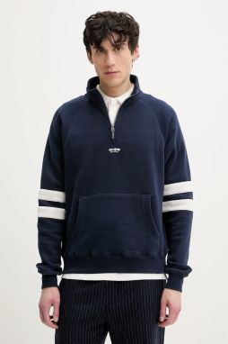 Mikina Hollister Co. pánska, tmavomodrá farba, s nášivkou, KI322-5005
