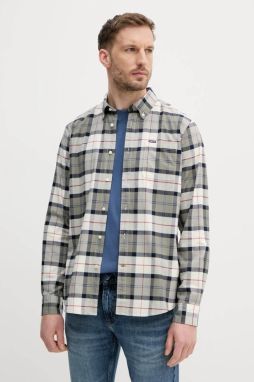 Košeľa Barbour Lewis Tailored Shirt pánska, šedá farba, regular, s klasickým golierom, MSH5070